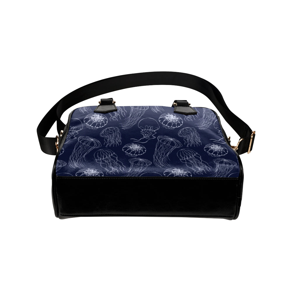 Jellyfish Pattern Print Design 05 Shoulder Handbag