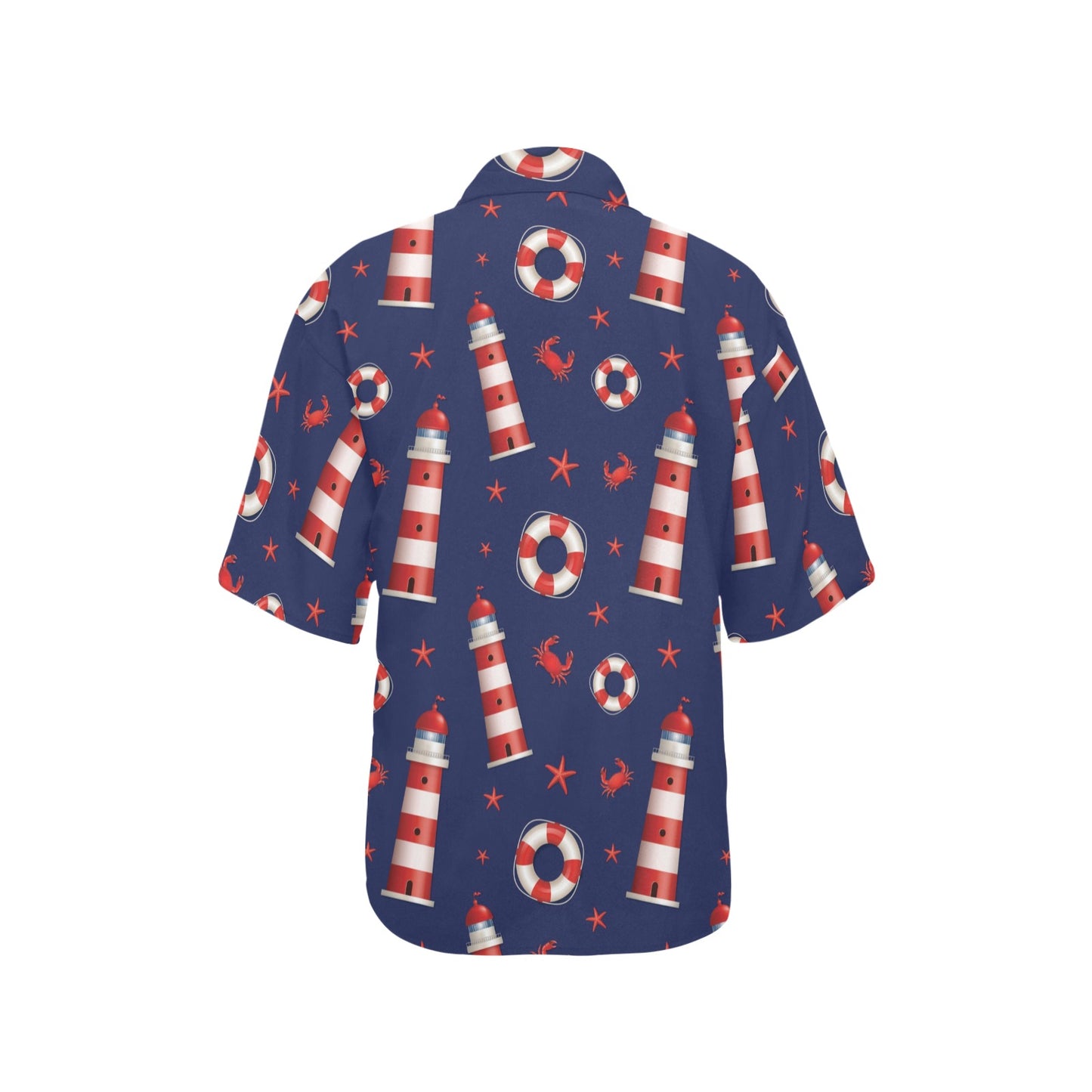 Nautical Pattern Print Design A03 Women's Hawaiian Shirt