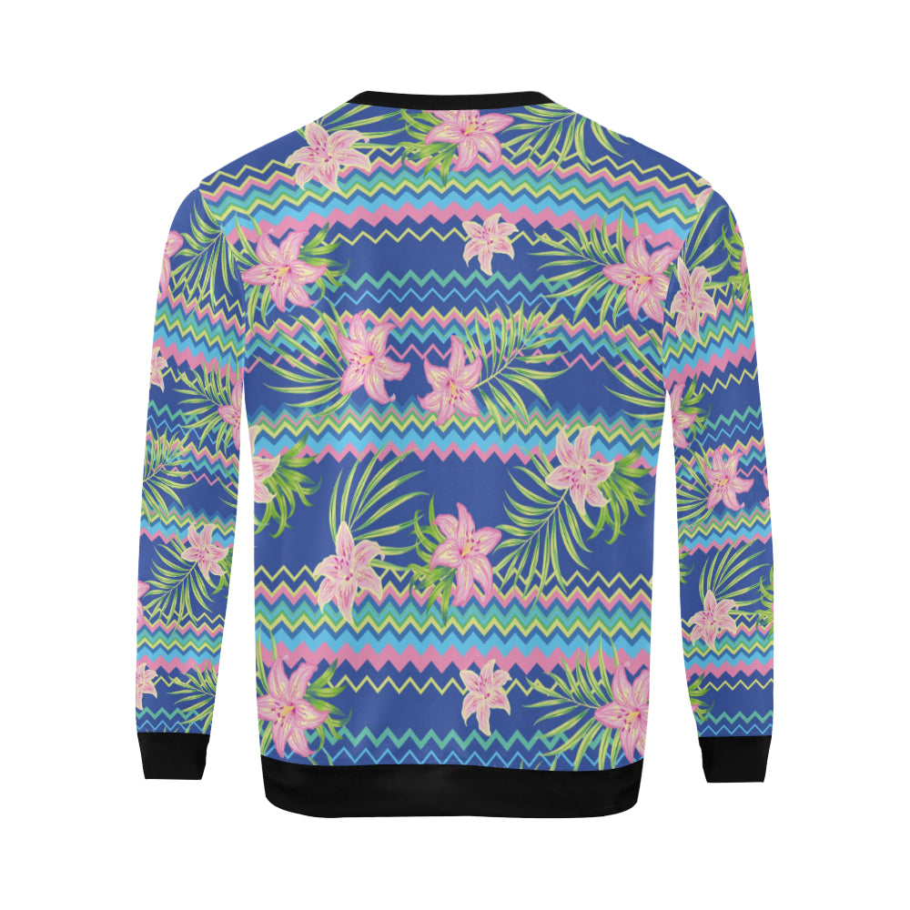 Lily Pattern Print Design LY015 Men Long Sleeve Sweatshirt