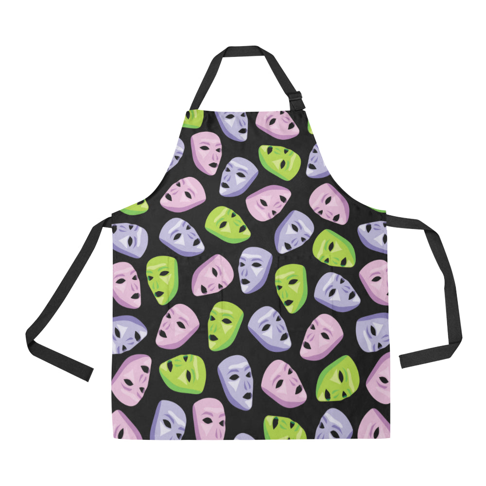 Acting Mask Pattern Print Design 04 Apron with Pocket