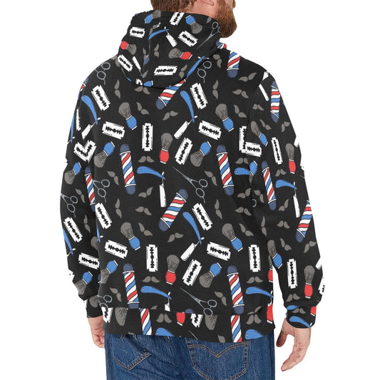 Barber Design Print Pattern JJ007 Men's Pullover Hoodie