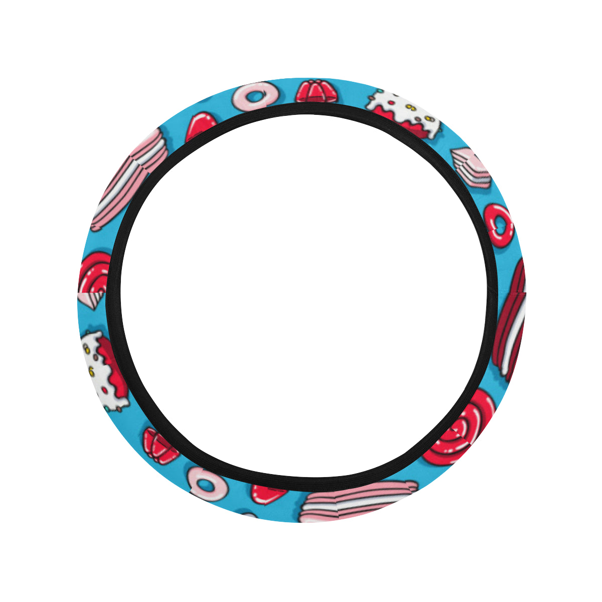 Candy Pattern Print Design 05 Steering Wheel Cover with Elastic Edge