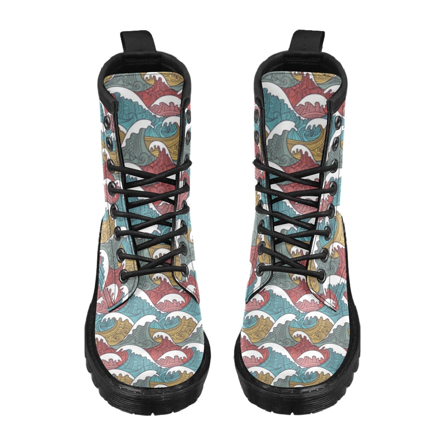 Tribal Wave Pattern Print Women's Boots