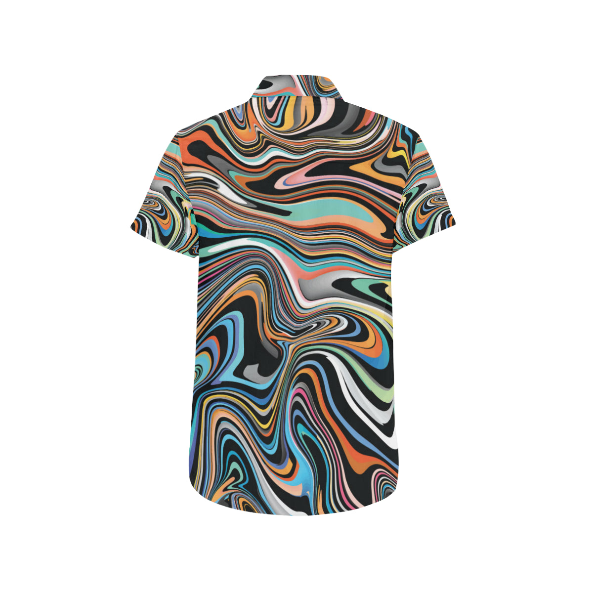 Liquid Pattern Print Design 02 Men's Short Sleeve Button Up Shirt