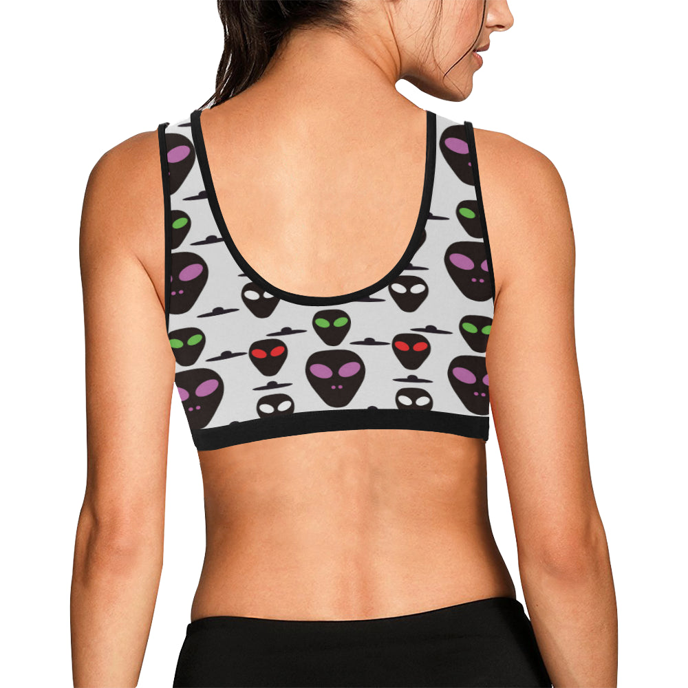 Alien Pattern Print Design 06 Sports Bra
