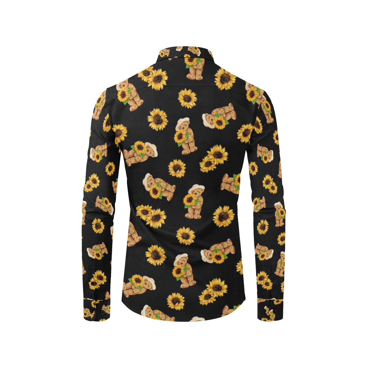 Sunflower Pattern Print Design SF016 Men's Long Sleeve Shirt