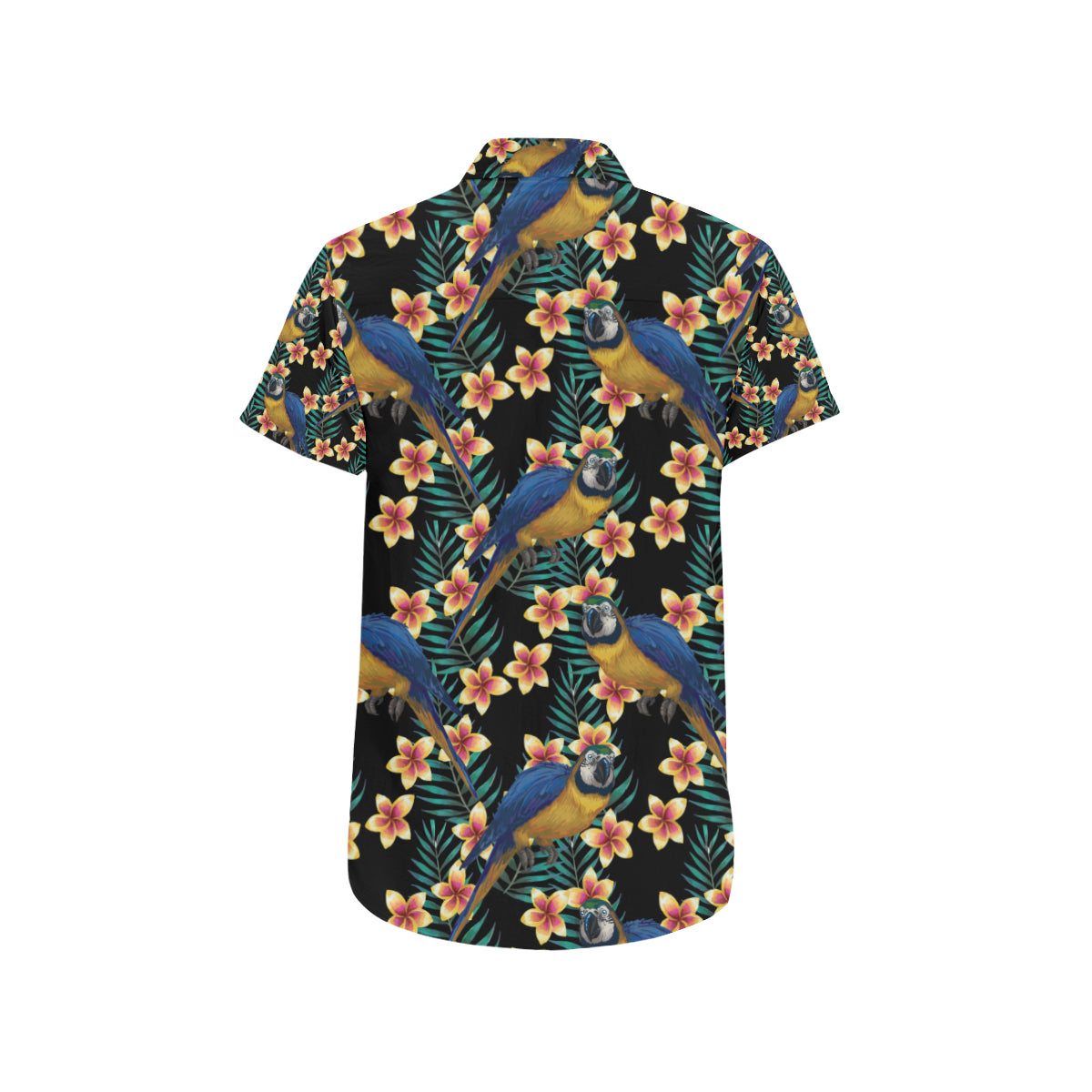 Macaw Pattern Print Design 01 Men's Short Sleeve Button Up Shirt