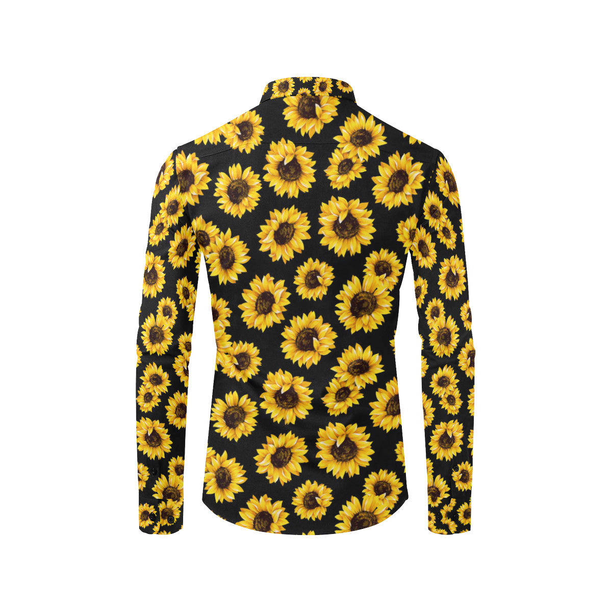 Sunflower Pattern Print Design SF05 Men's Long Sleeve Shirt