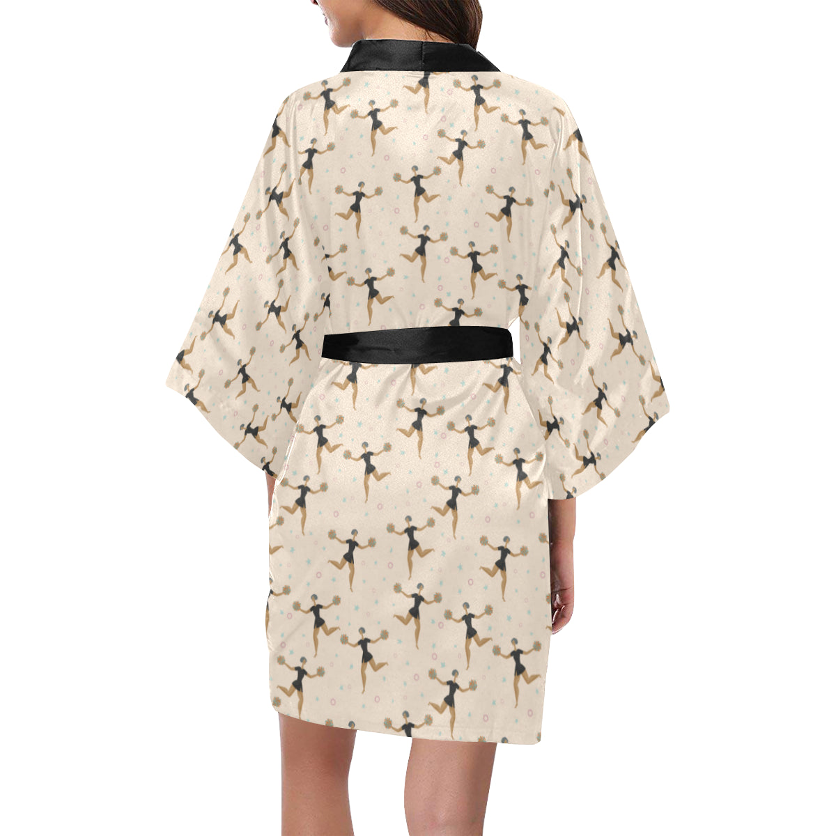 Cheerleader Pattern Print Design 03 Women's Short Kimono