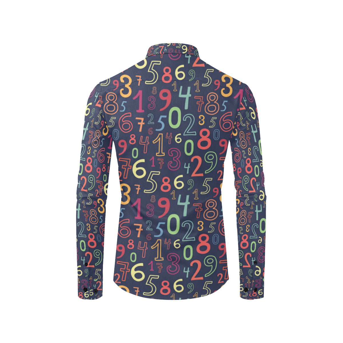Number Pattern Print Design A01 Men's Long Sleeve Shirt