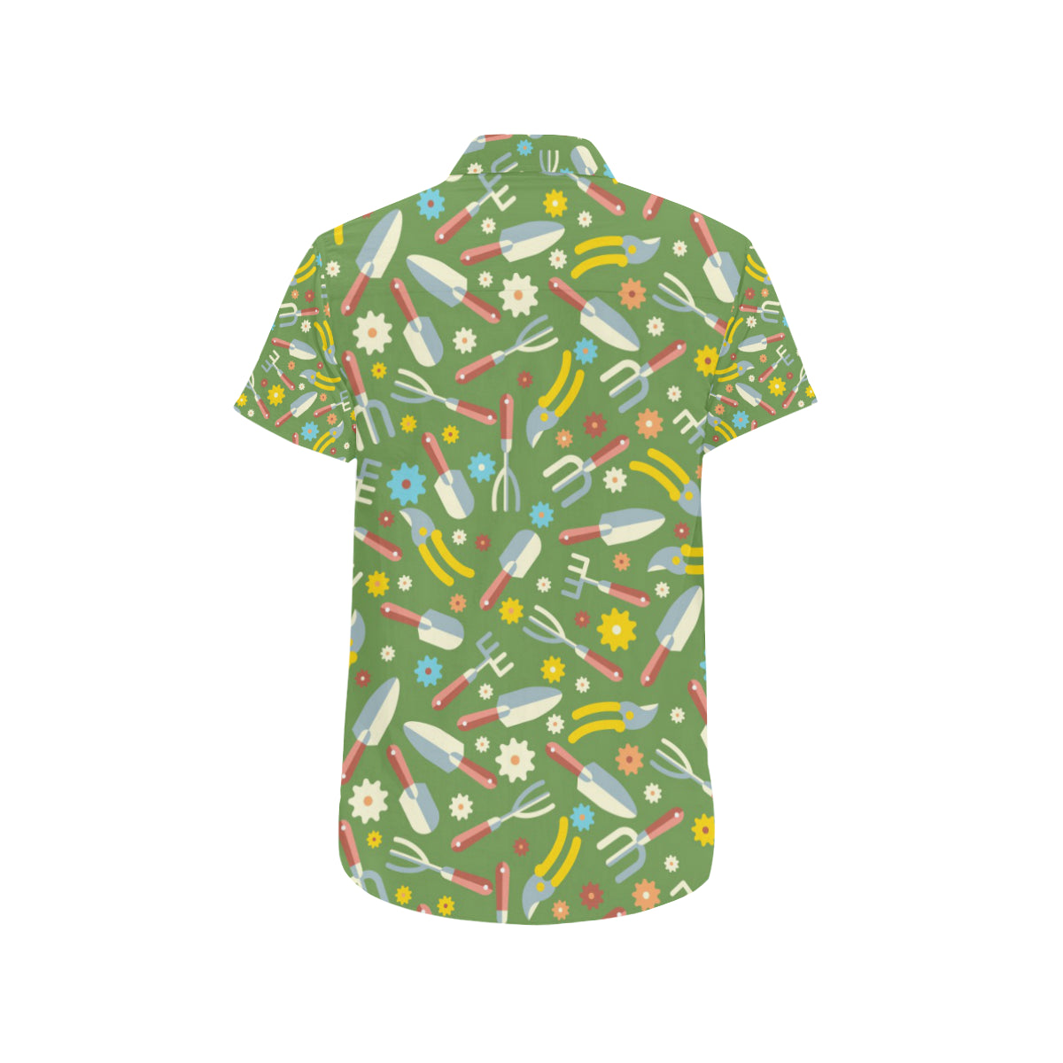 Gardening Pattern Print Design G06 Men's Short Sleeve Button Up Shirt