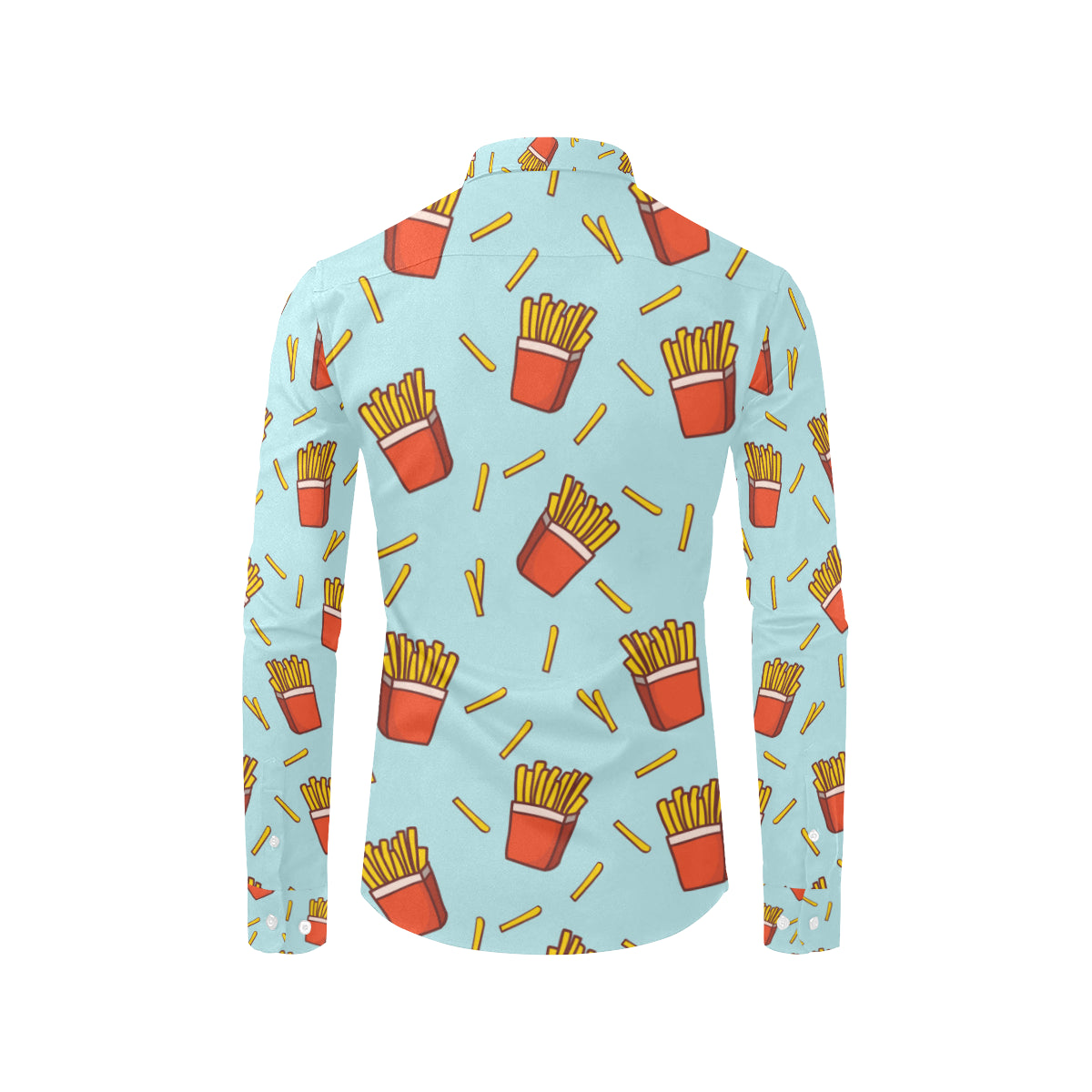 French Fried Pattern Print Design 02 Men's Long Sleeve Shirt