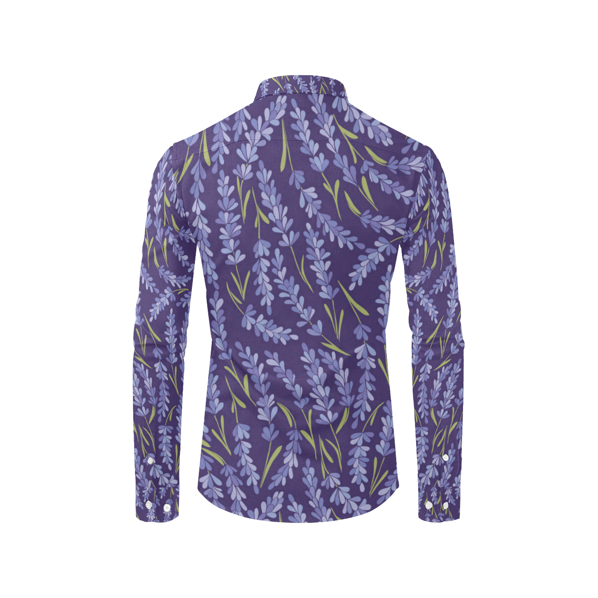 Lavender Pattern Print Design 03 Men's Long Sleeve Shirt