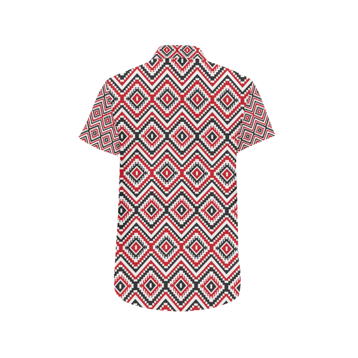 Native American Themed Tribal Print Men's Short Sleeve Button Up Shirt