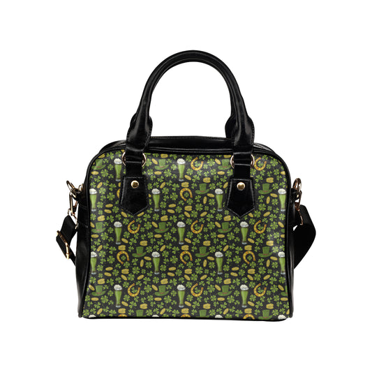 Clover St Patricks Pattern Print Design 03 Shoulder Handbag