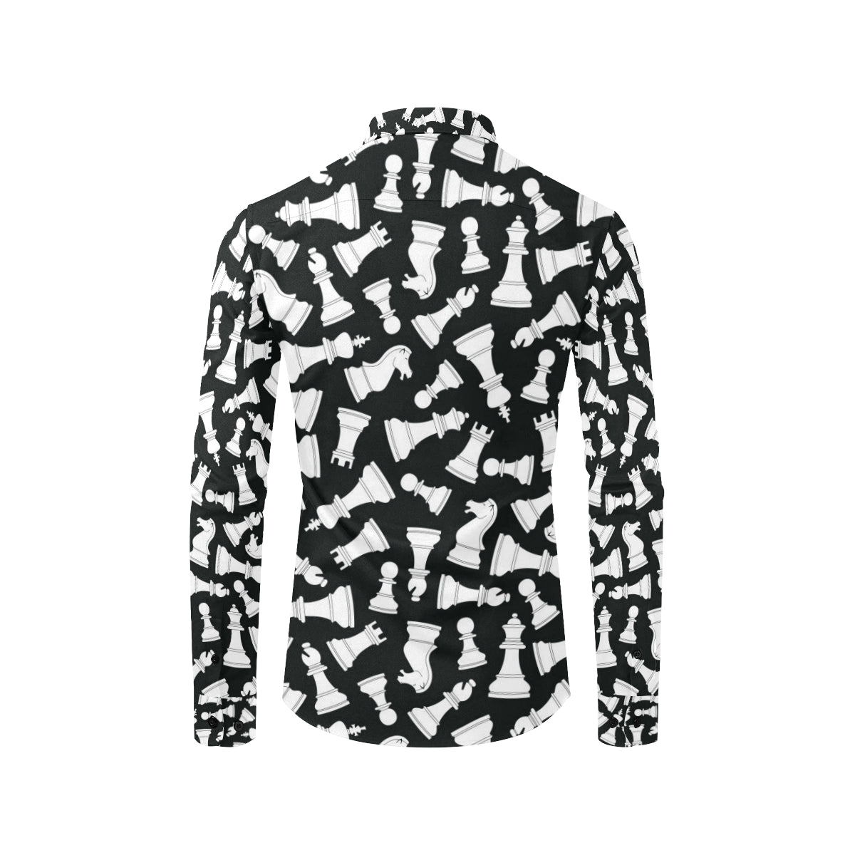 Chess Pattern Print Design 01 Men's Long Sleeve Shirt