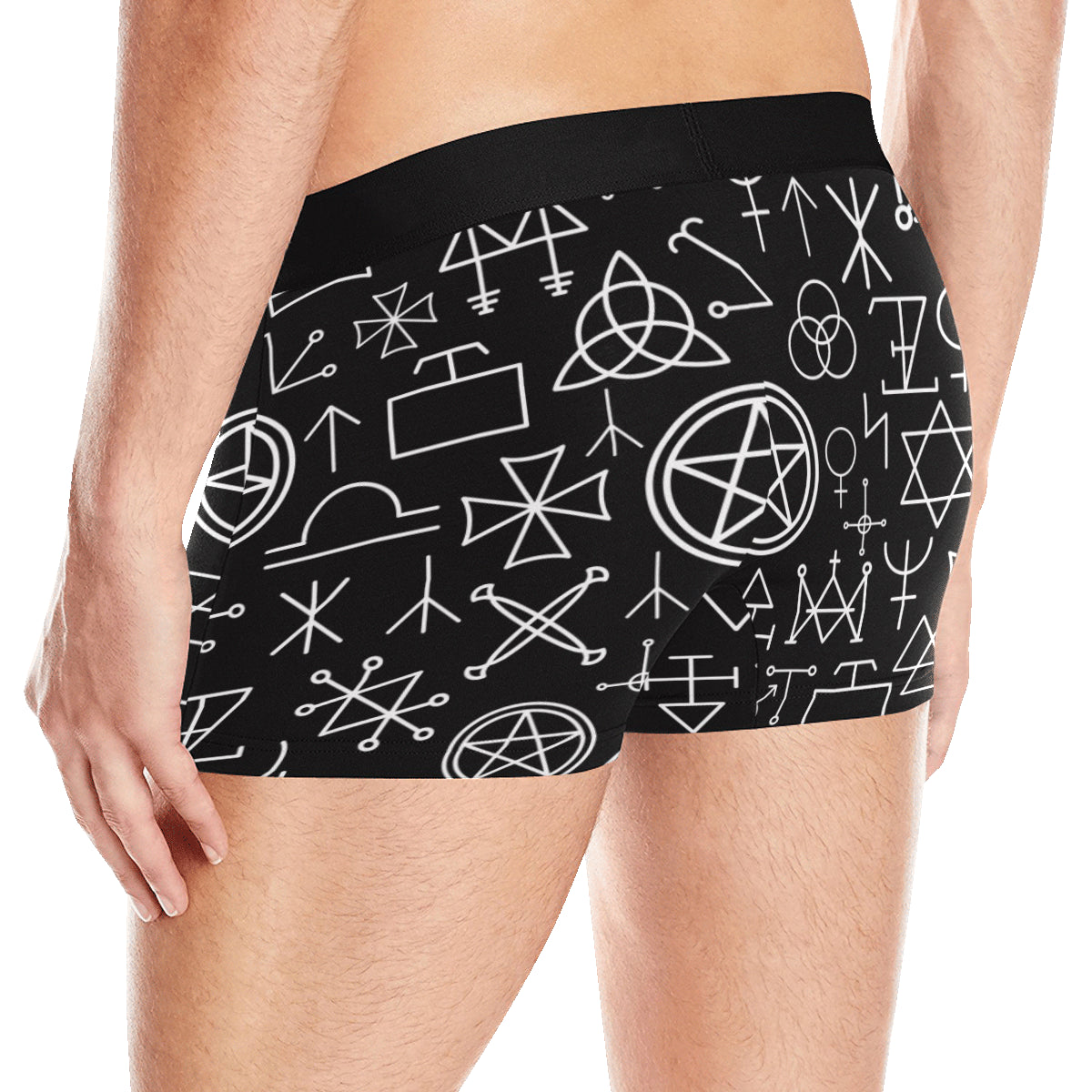 Pentagram Pattern Print Design A02 Men's Boxer Briefs