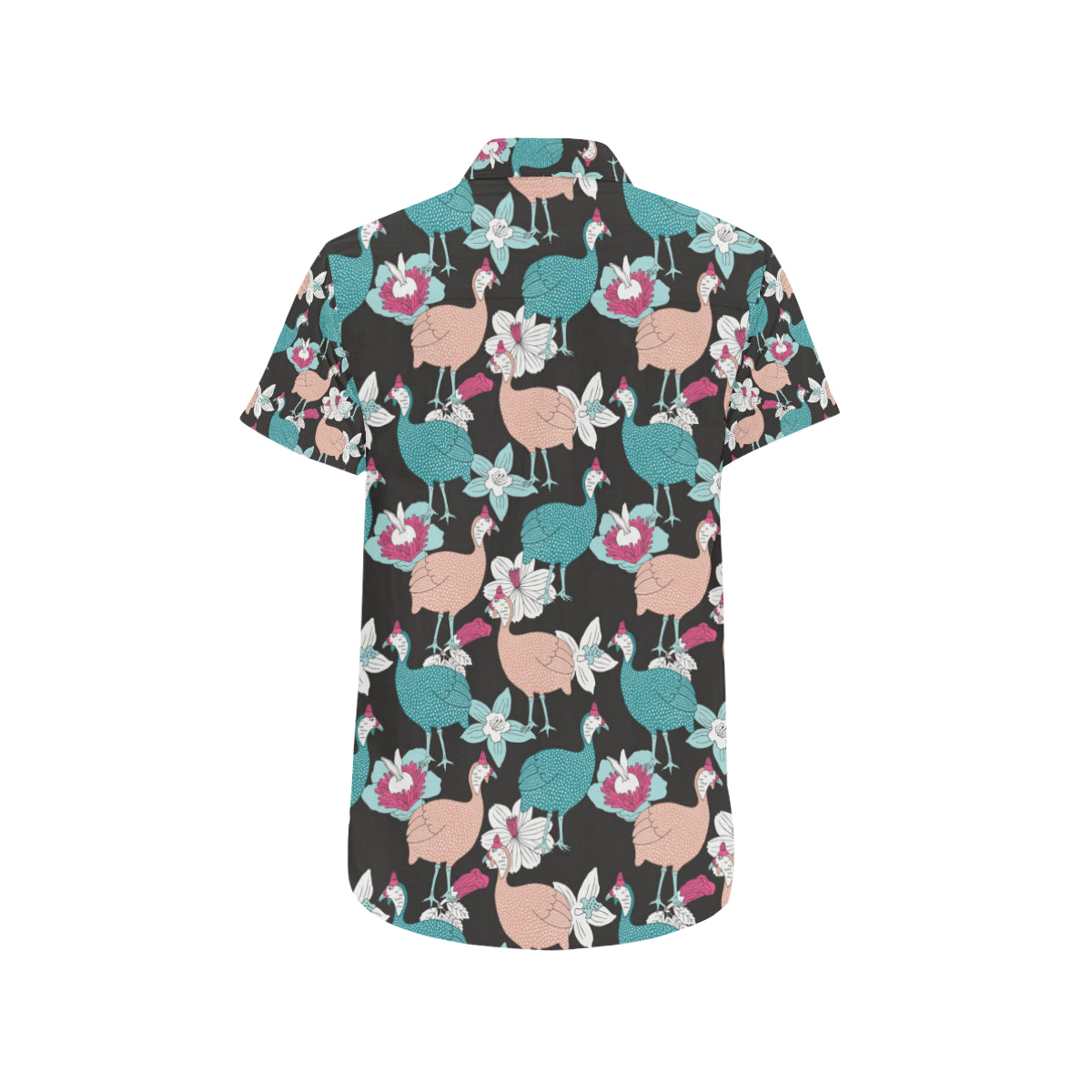 Guinea Fowl Pattern Print Design 03 Men's Short Sleeve Button Up Shirt
