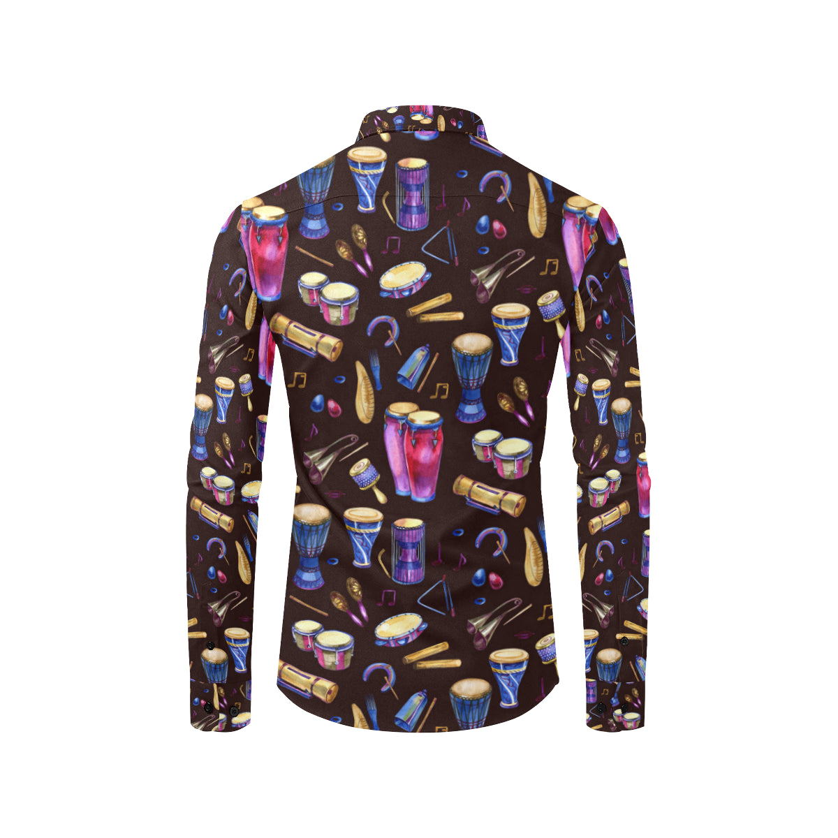 Percussion Neon Pattern Print Design 04 Men's Long Sleeve Shirt
