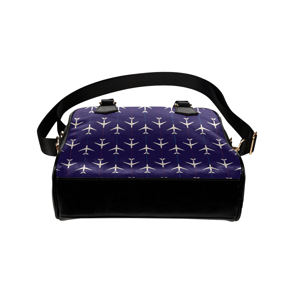 Airplane Pattern Print Design 03 Shoulder Handbag