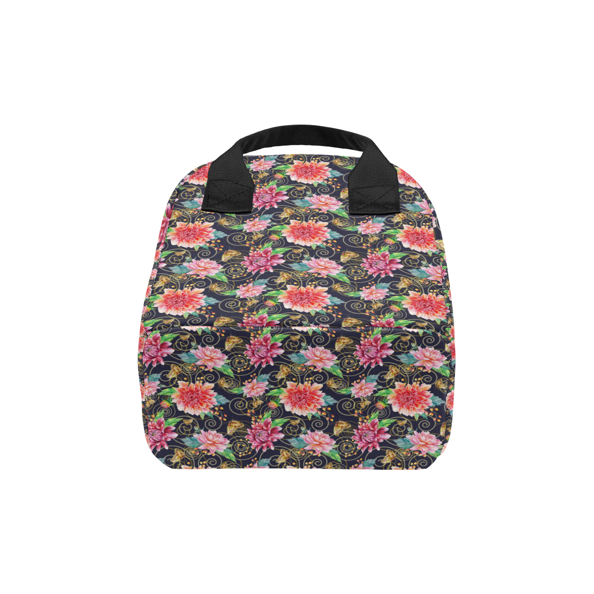 Dahlia Pattern Print Design DH02 Insulated Lunch Bag