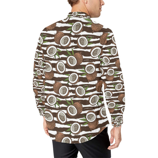 Coconut Pattern Print Design CN04 Men's Long Sleeve Shirt