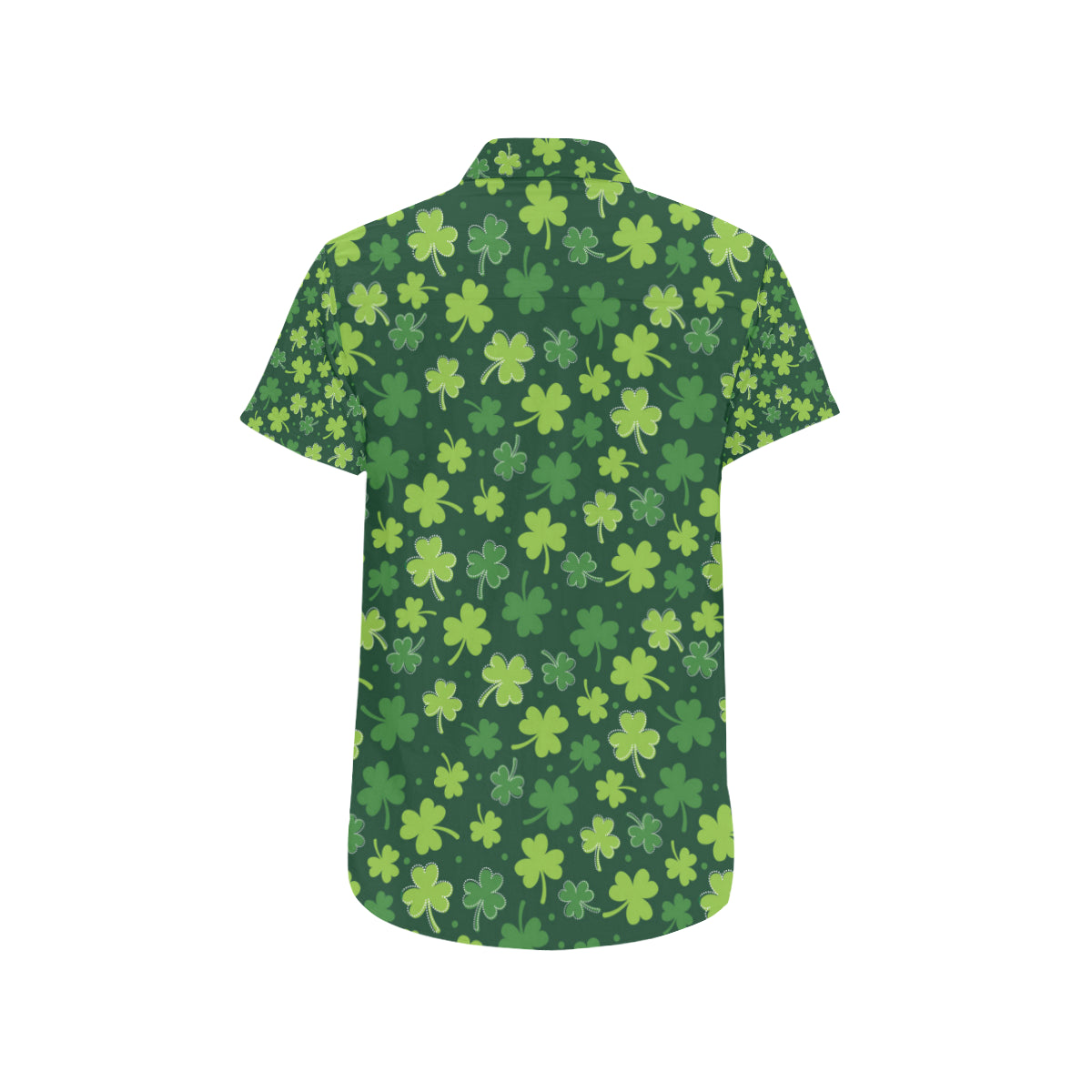 Clover Pattern Print Design 02 Men's Short Sleeve Button Up Shirt