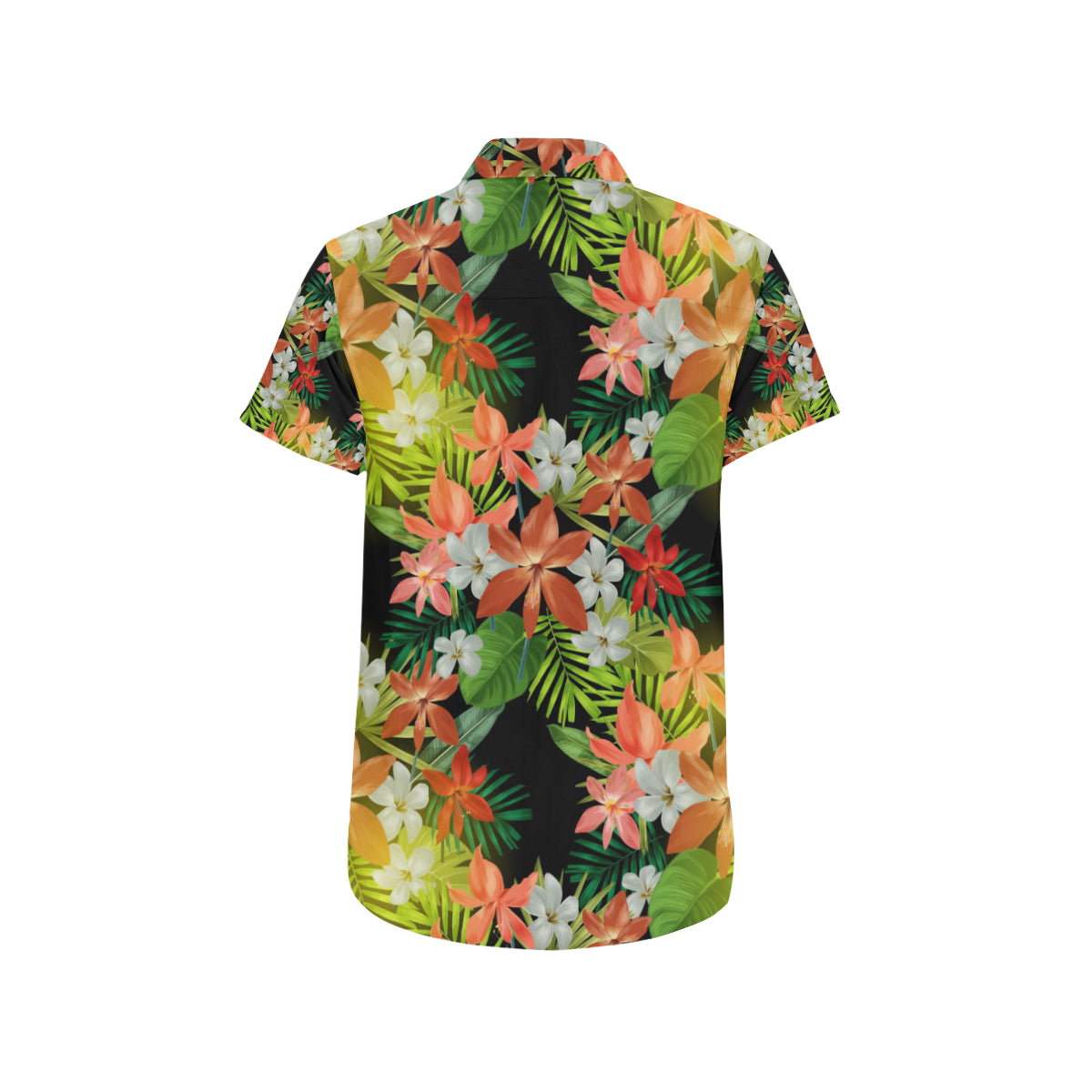 Amaryllis Pattern Print Design AL07 Men's Short Sleeve Button Up Shirt