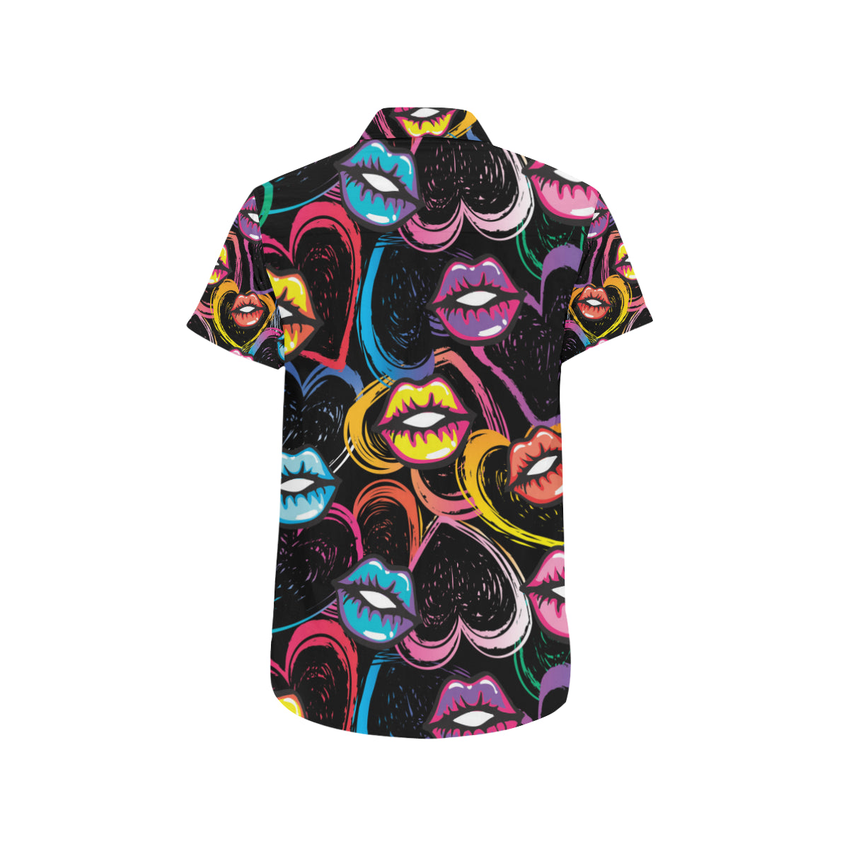 Pop Art Lip Pattern Print Design A03 Men's Short Sleeve Button Up Shirt