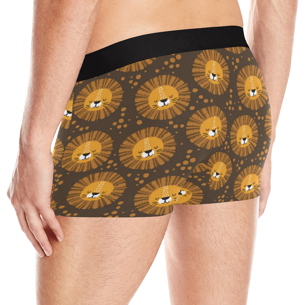Lion Cartoon Pattern Print Design 01 Men's Boxer Briefs