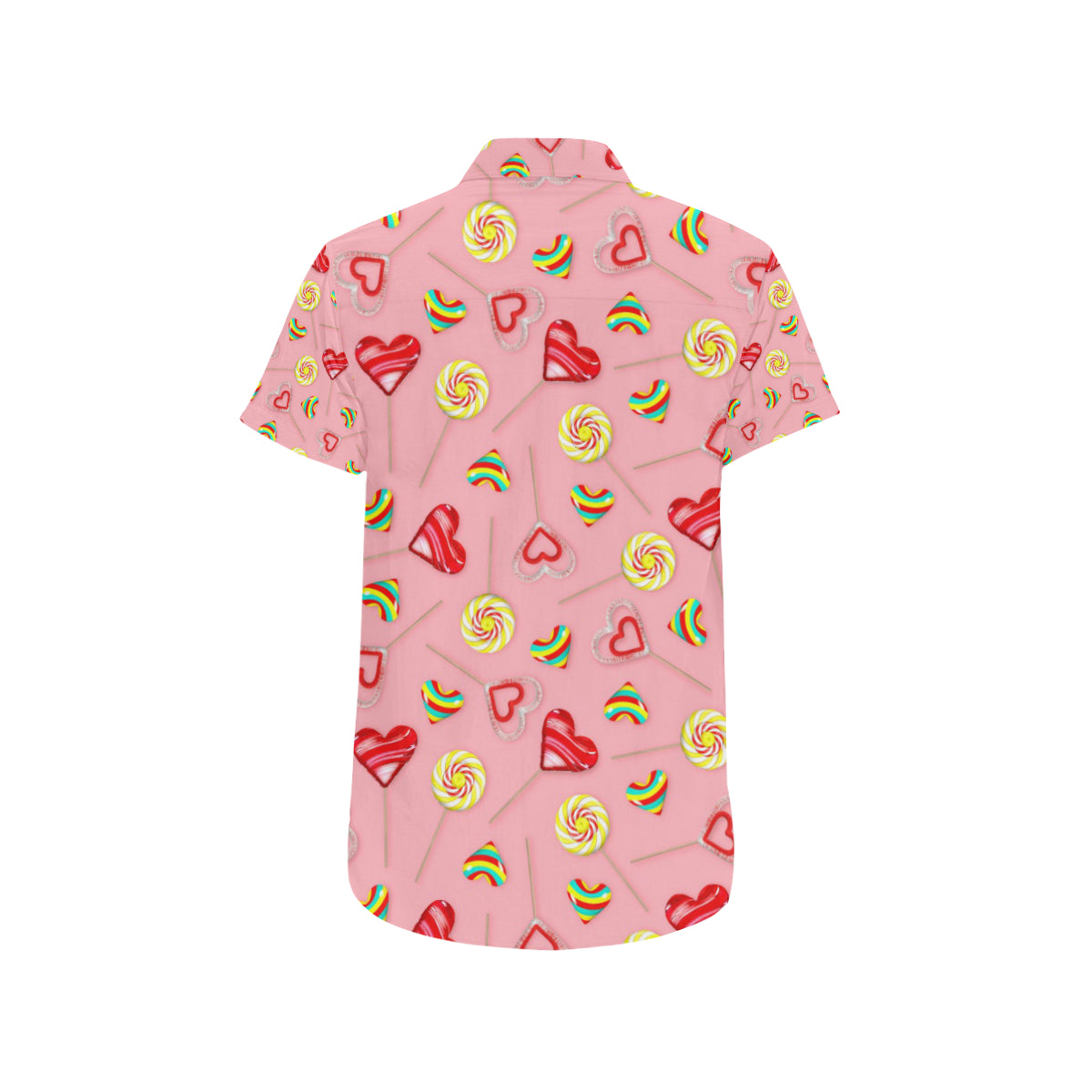 Lollipop Pattern Print Design LL05 Men's Short Sleeve Button Up Shirt