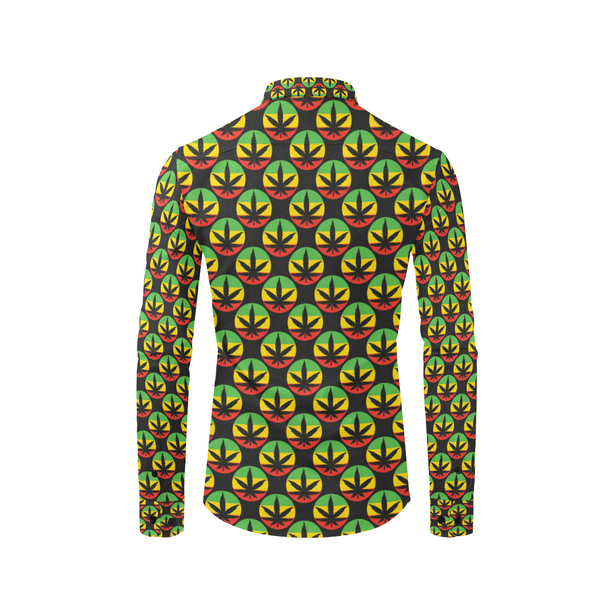 Rasta Reggae Color Design Men's Long Sleeve Shirt