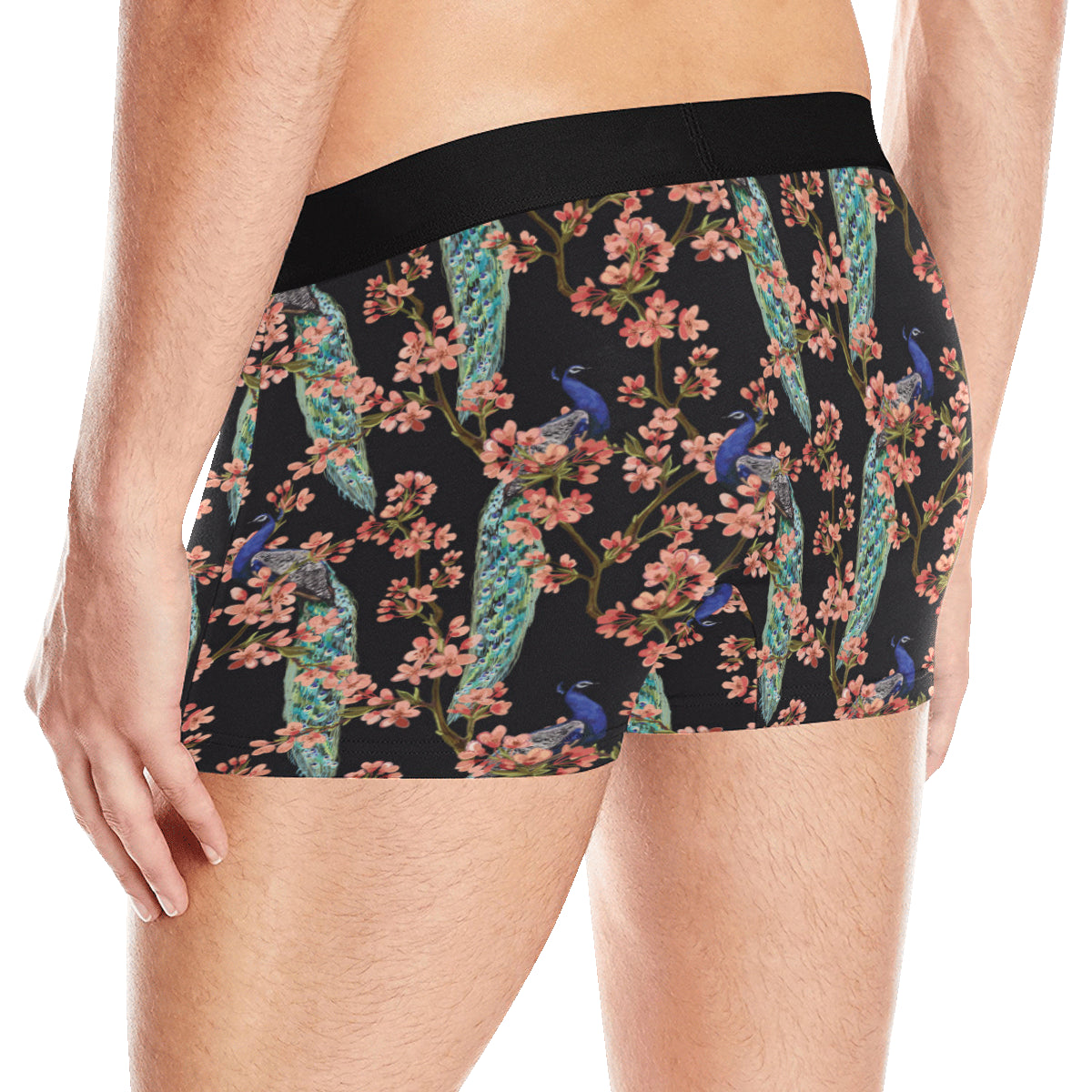 Peacock Pattern Print Design A01 Men's Boxer Briefs