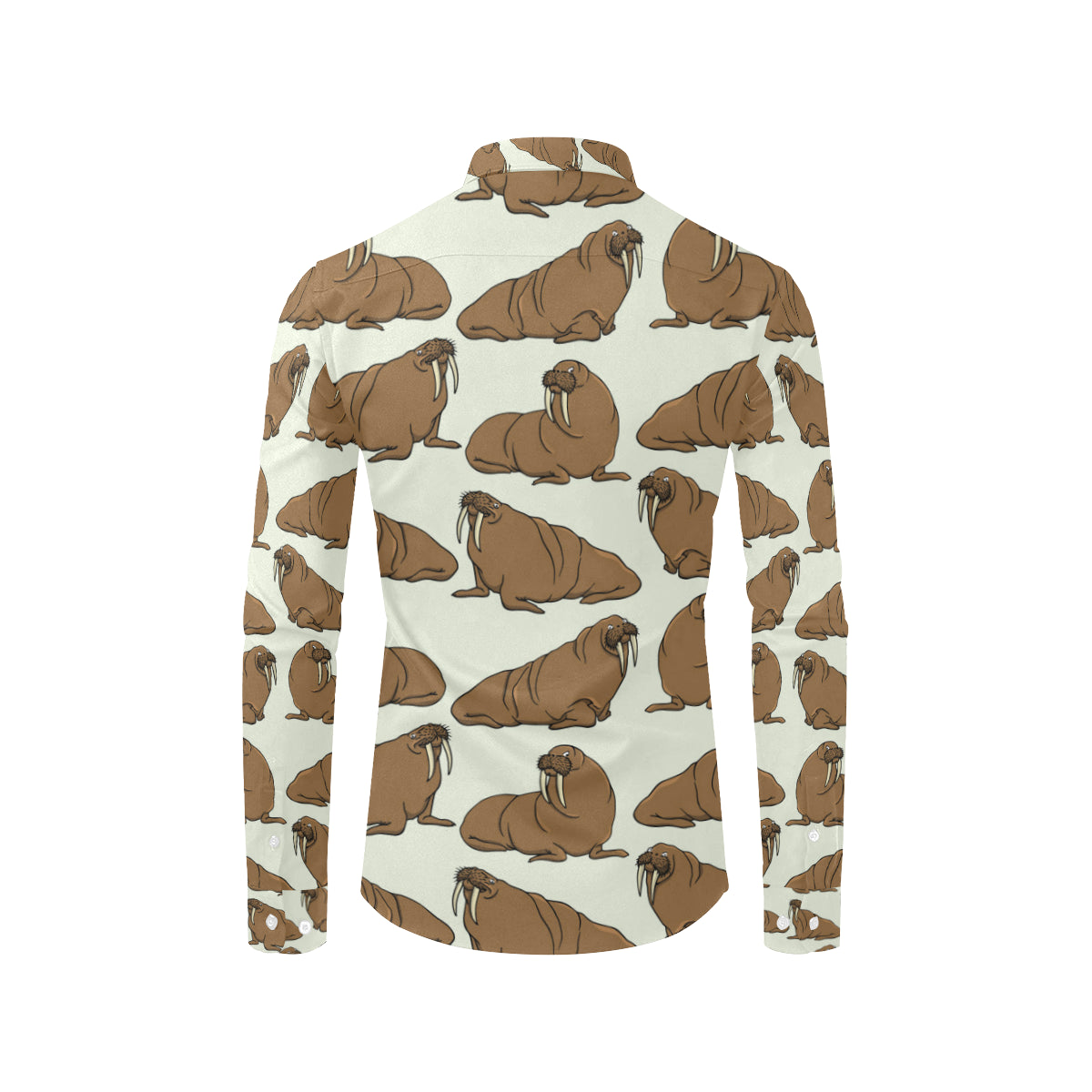 Walrus Pattern Print Design 03 Men's Long Sleeve Shirt