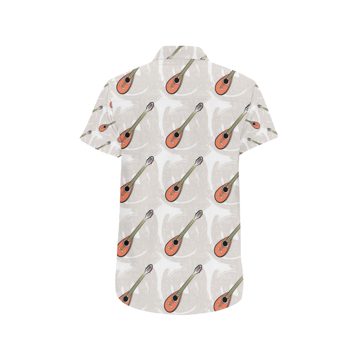 Mandolin Pattern Print Design 03 Men's Short Sleeve Button Up Shirt