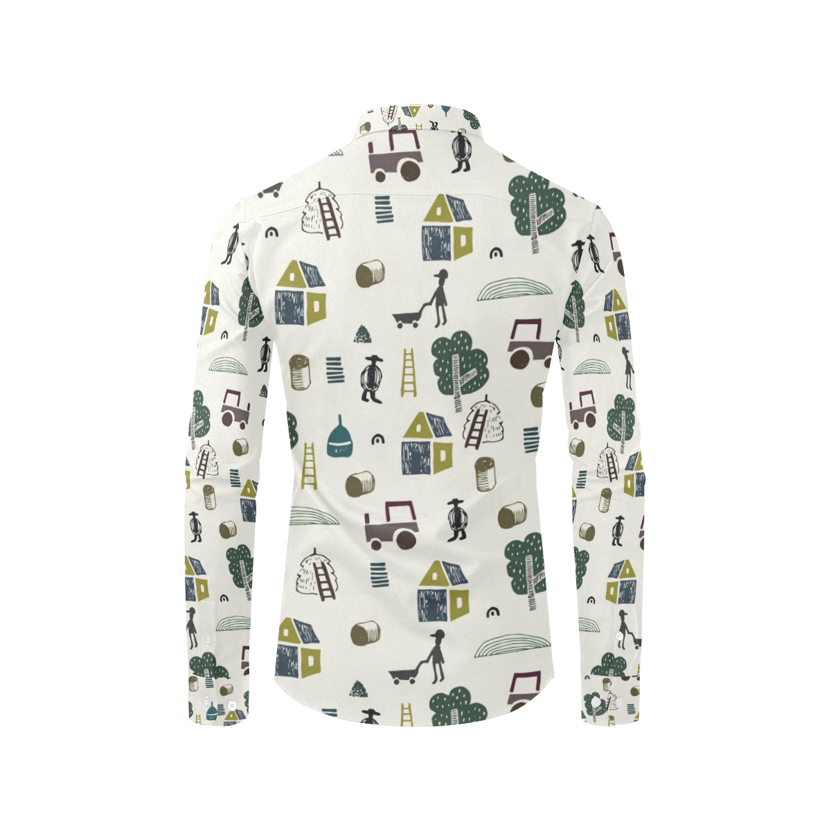 Agricultural Farm Print Design 01 Men's Long Sleeve Shirt