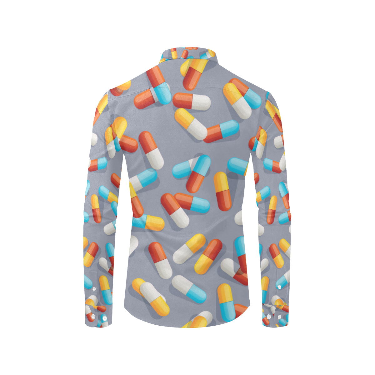 Pill Pattern Print Design A01 Men's Long Sleeve Shirt