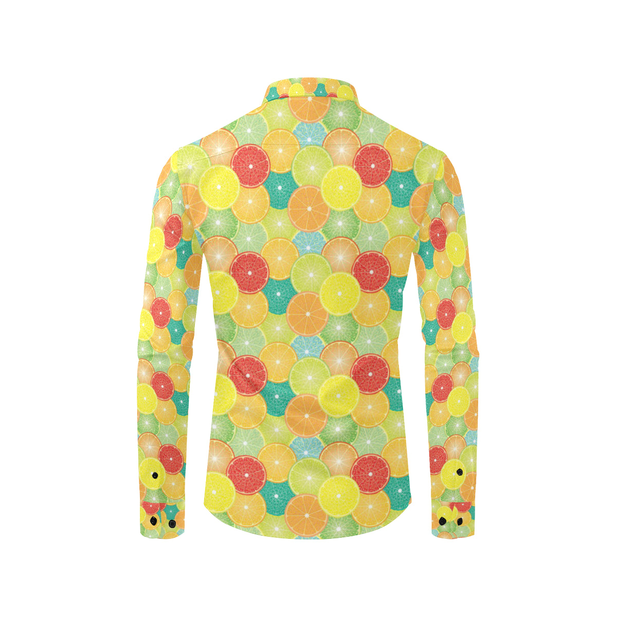 Citrus Pattern Print Design 01 Men's Long Sleeve Shirt
