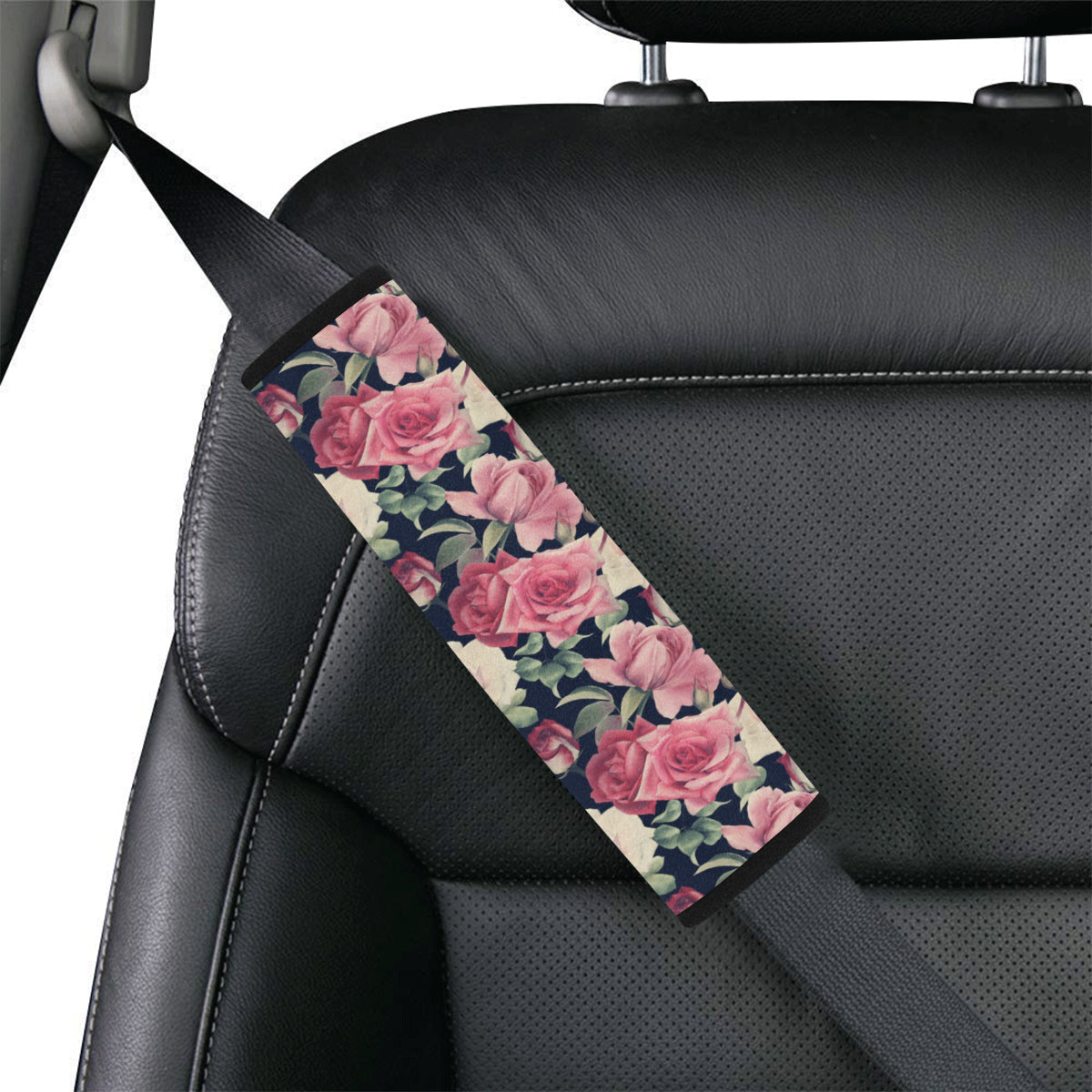 Rose Pattern Print Design RO05 Car Seat Belt Cover