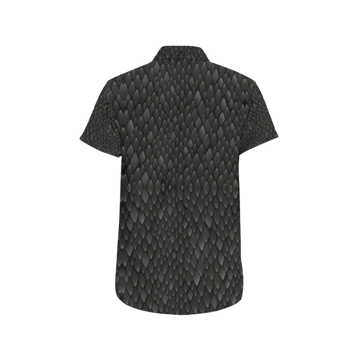 Snake Skin Black Print Men's Short Sleeve Button Up Shirt