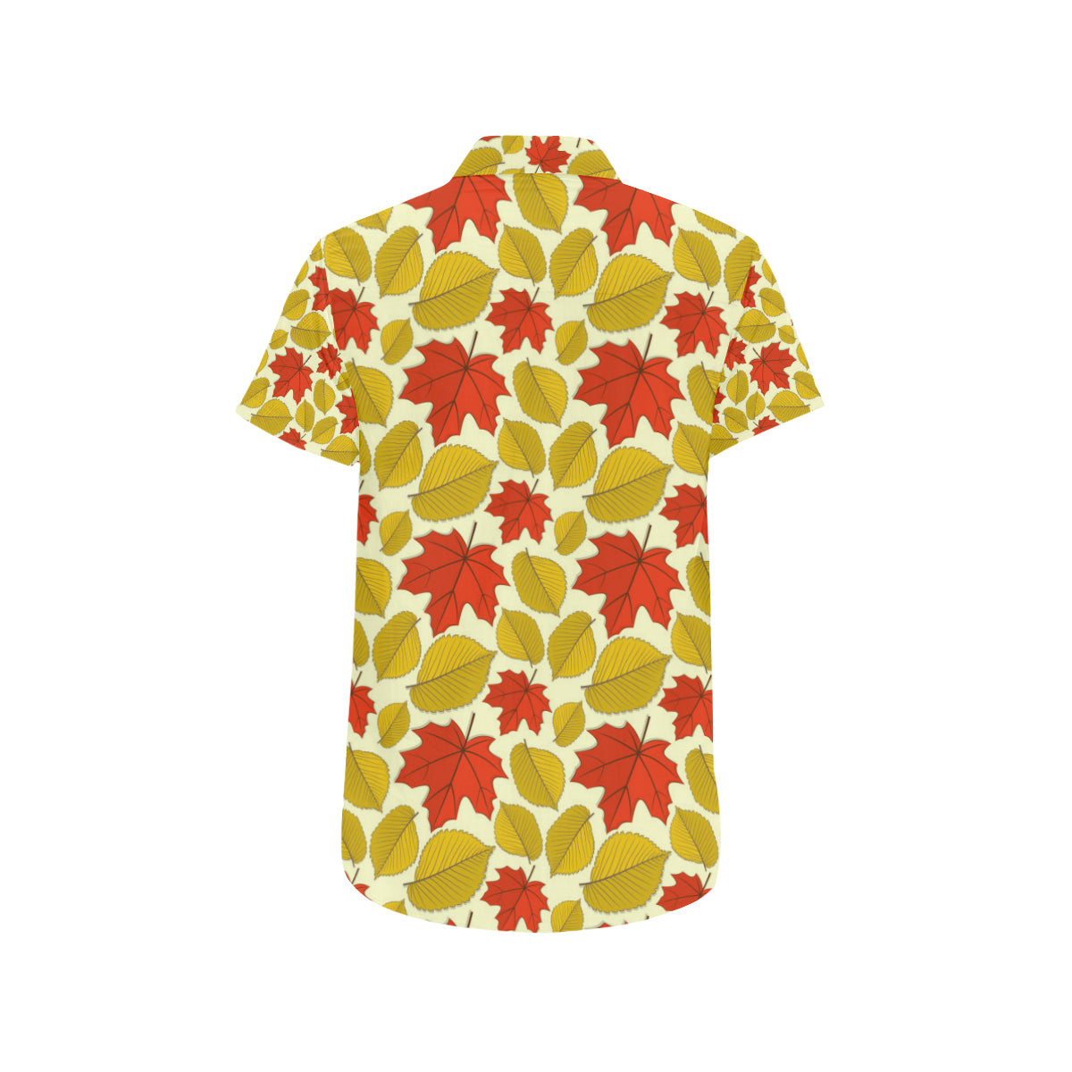 Elm Maple Leave Print Pattern Men's Short Sleeve Button Up Shirt