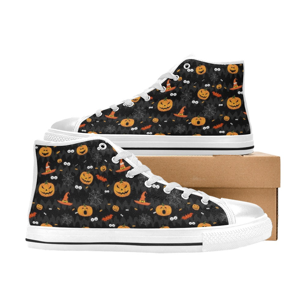 Halloween Print Design LKS405 High Top Women's White Shoes