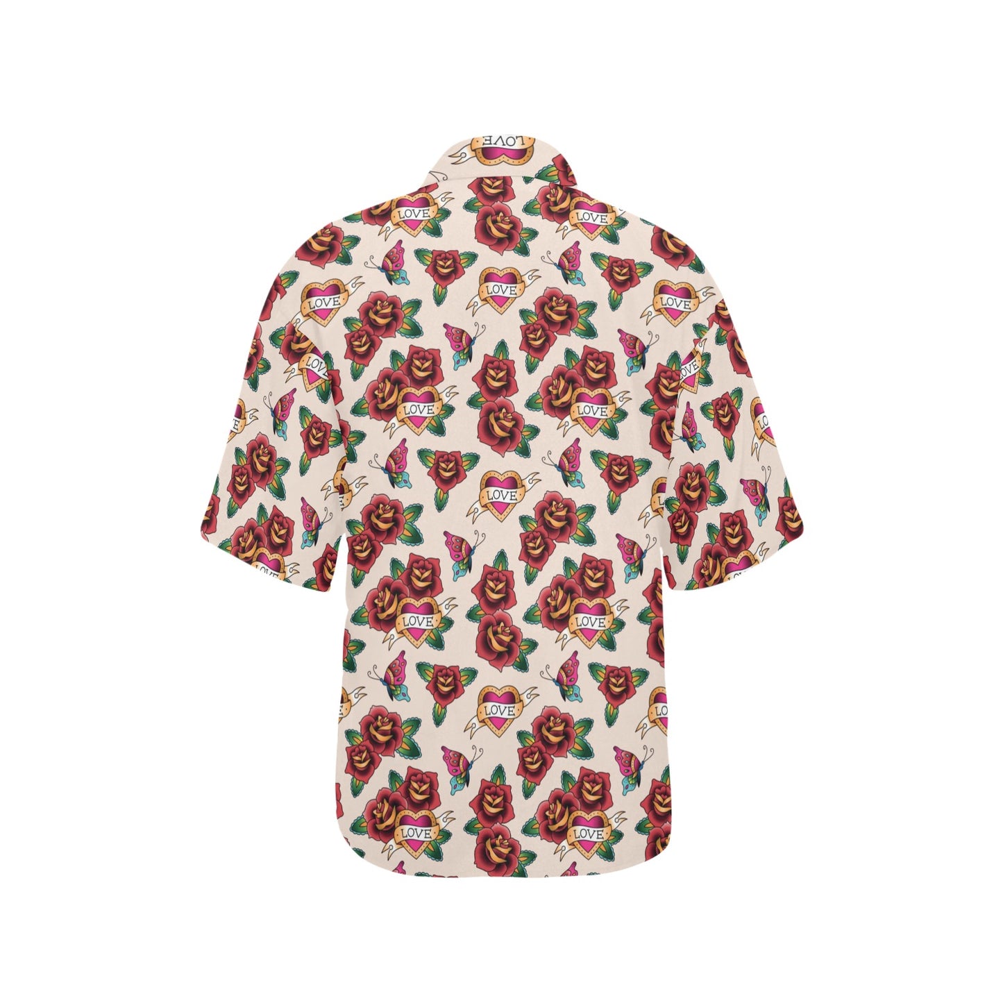 Tattoo Rose Print Design LKS302 Women's Hawaiian Shirt