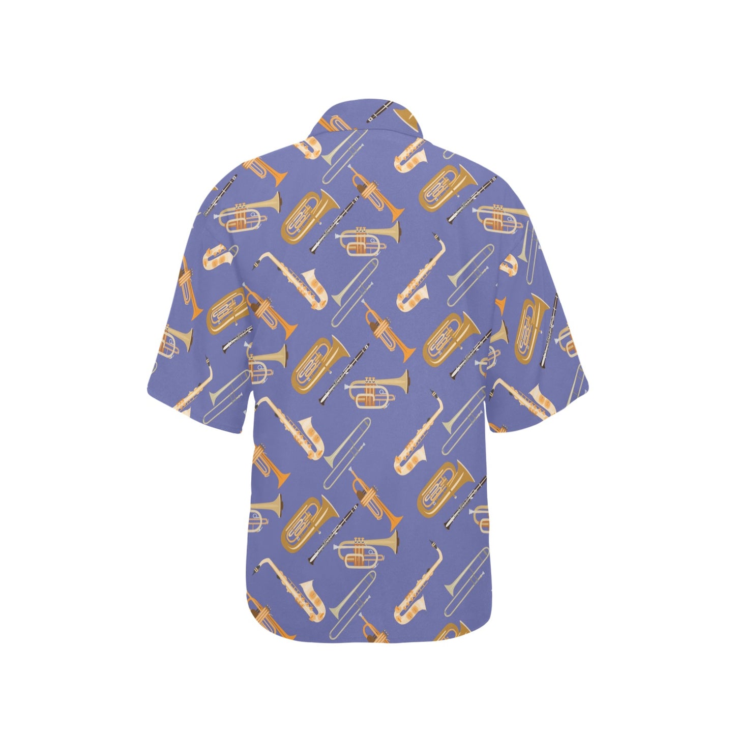 Trombone Pattern Print Design 02 Women's Hawaiian Shirt