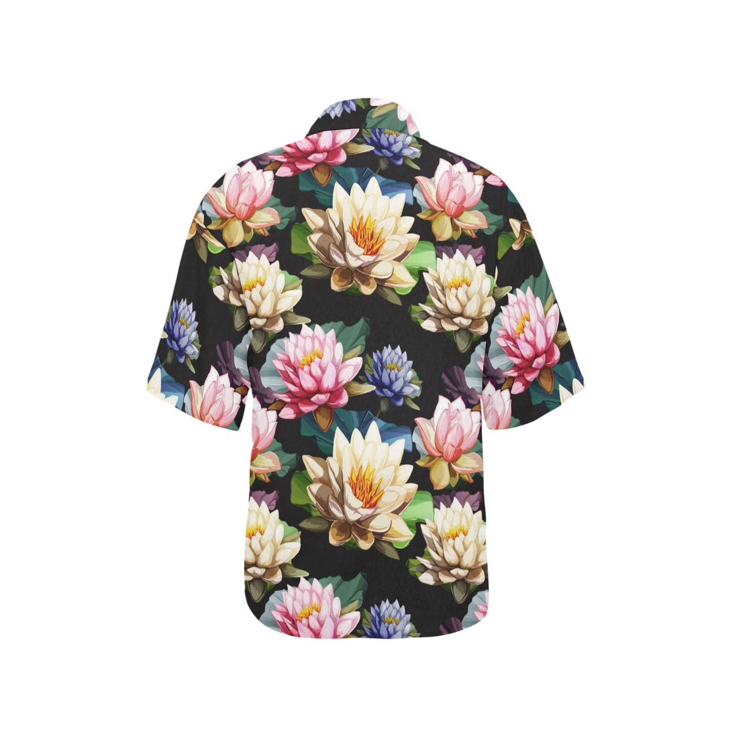 Water Lily Pattern Print Design WL02 Women's Hawaiian Shirt