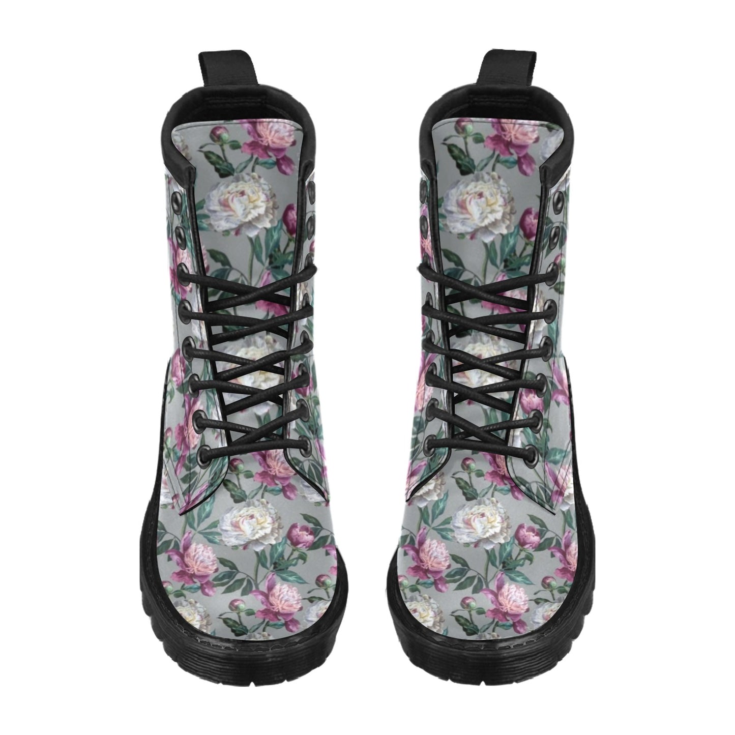 Peony Pattern Print Design PE01 Women's Boots