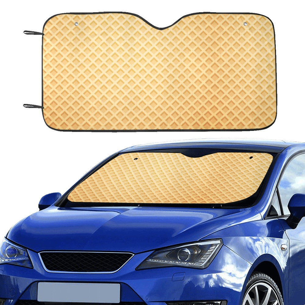 Waffle Texture Print Design LKS302 Car front Windshield Sun Shade