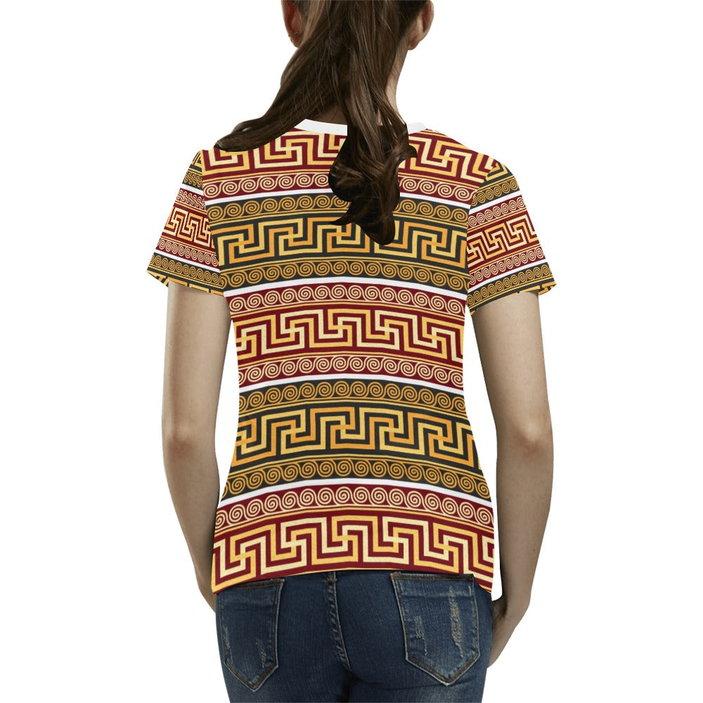Ancient Greek Pattern Print Design LKS302 Women's T-shirt