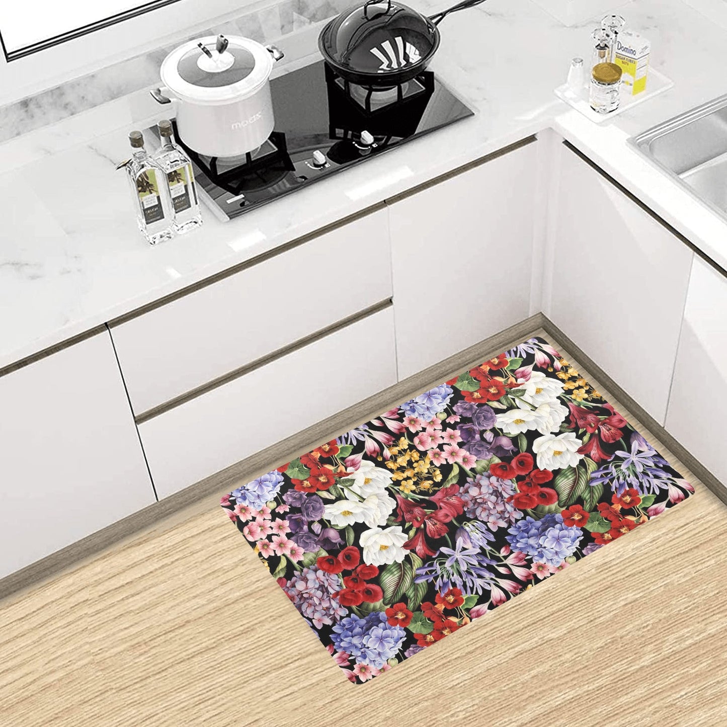 Summer Floral Pattern Print Design SF04 Kitchen Mat
