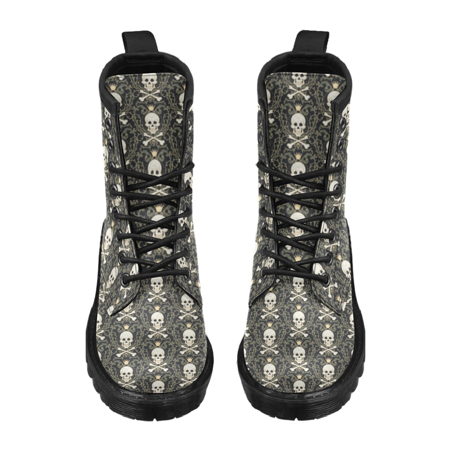 Skull King Print Design LKS307 Women's Boots